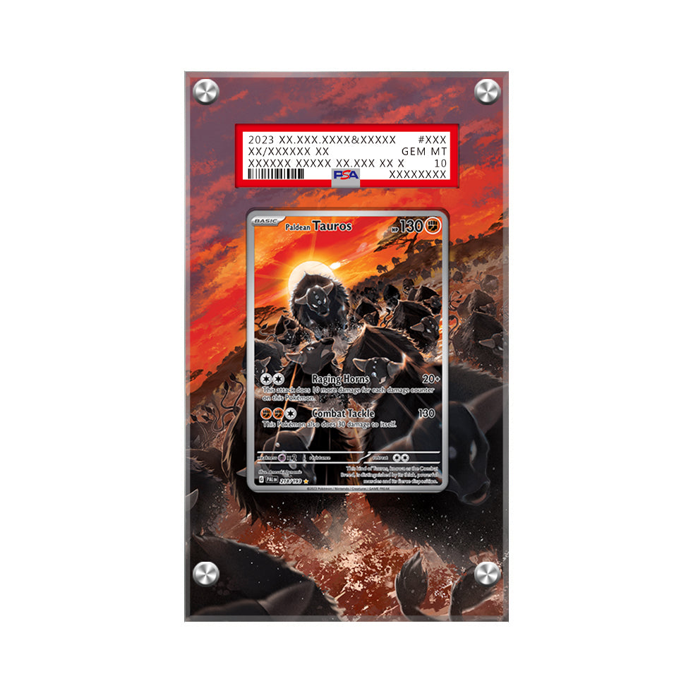 Paldean Tauros 218/193 - Pokémon PSA Extended Artwork Protective Card Display Case