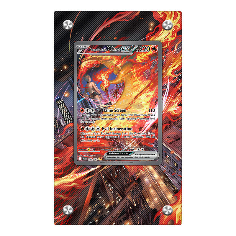 Team Rocket's Moltres ex - 229/182 - Pokémon Extended Artwork Protective Card Display Case