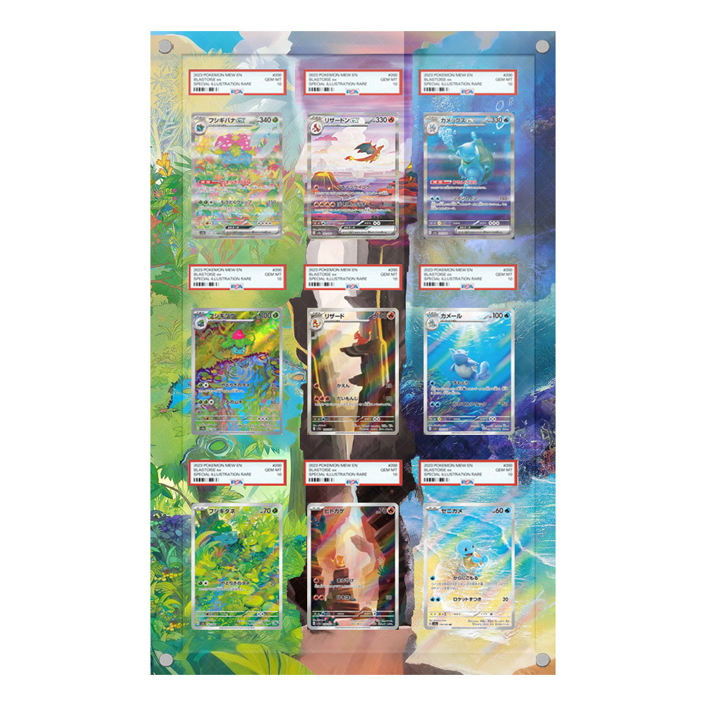 151 Starter Evolution Set - Pokémon Extended Artwork Protective Card Wall Frame