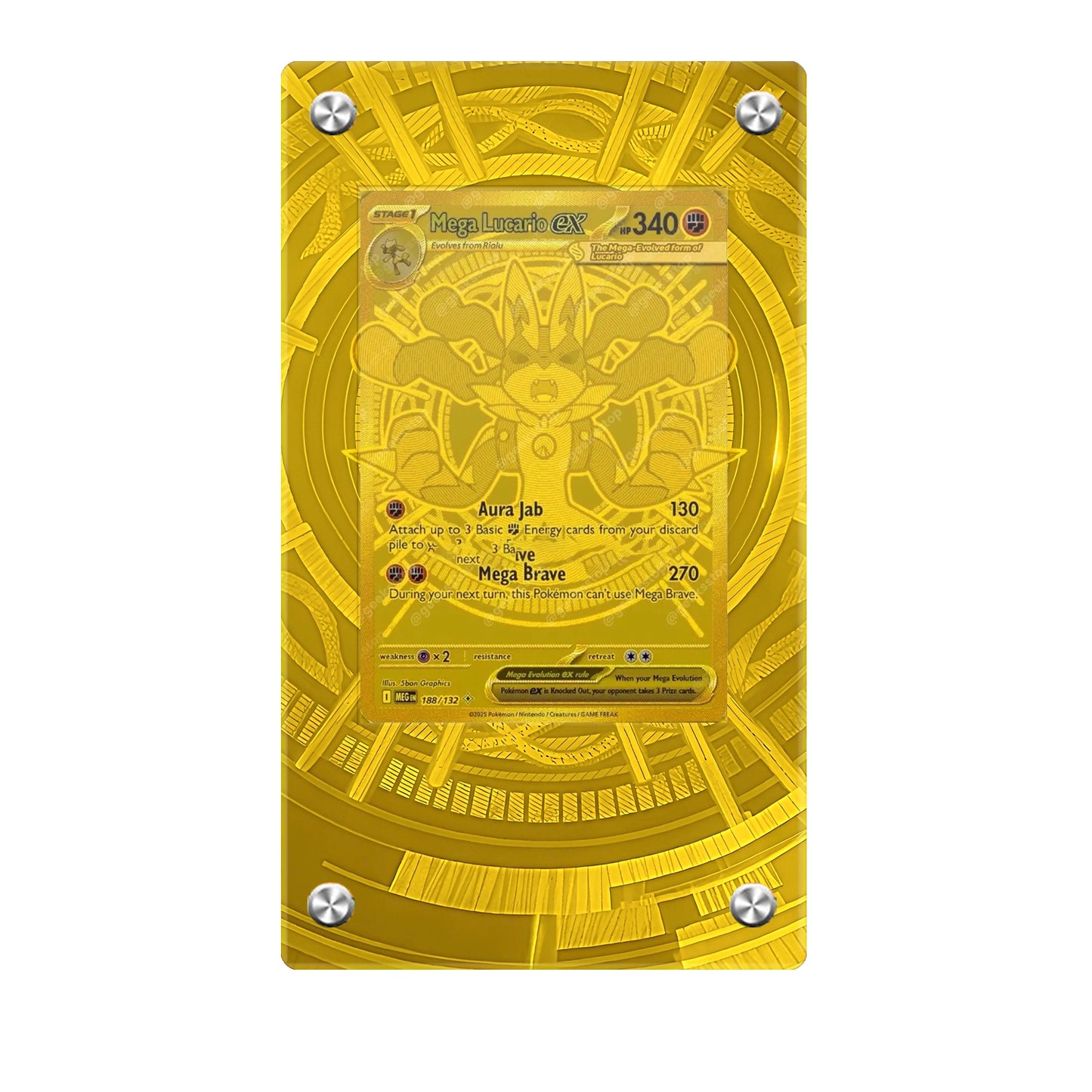 Mega Lucario ex 188/132 - Pokémon Extended Artwork Protective Card Display Case