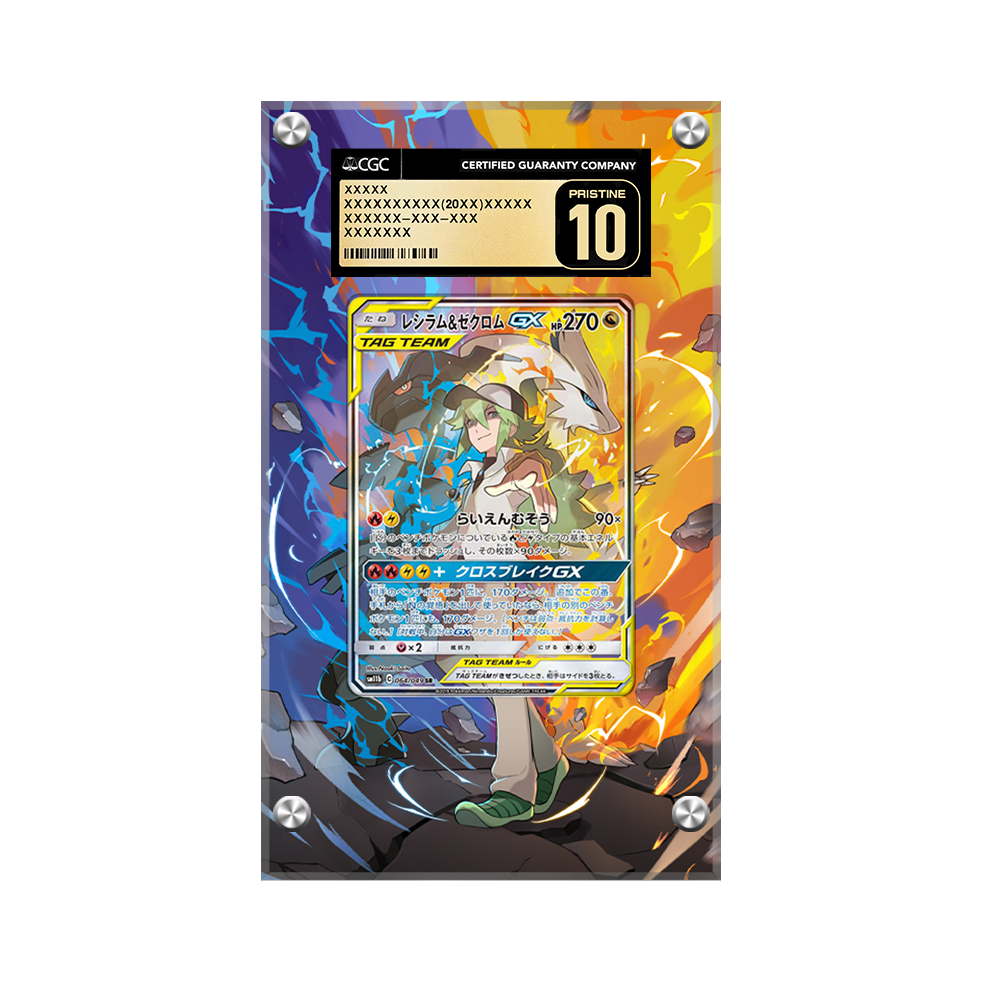 Reshiram & Zekrom GX 222/236 Pokémon Extended Artwork Display Case Psa/cgc/raw