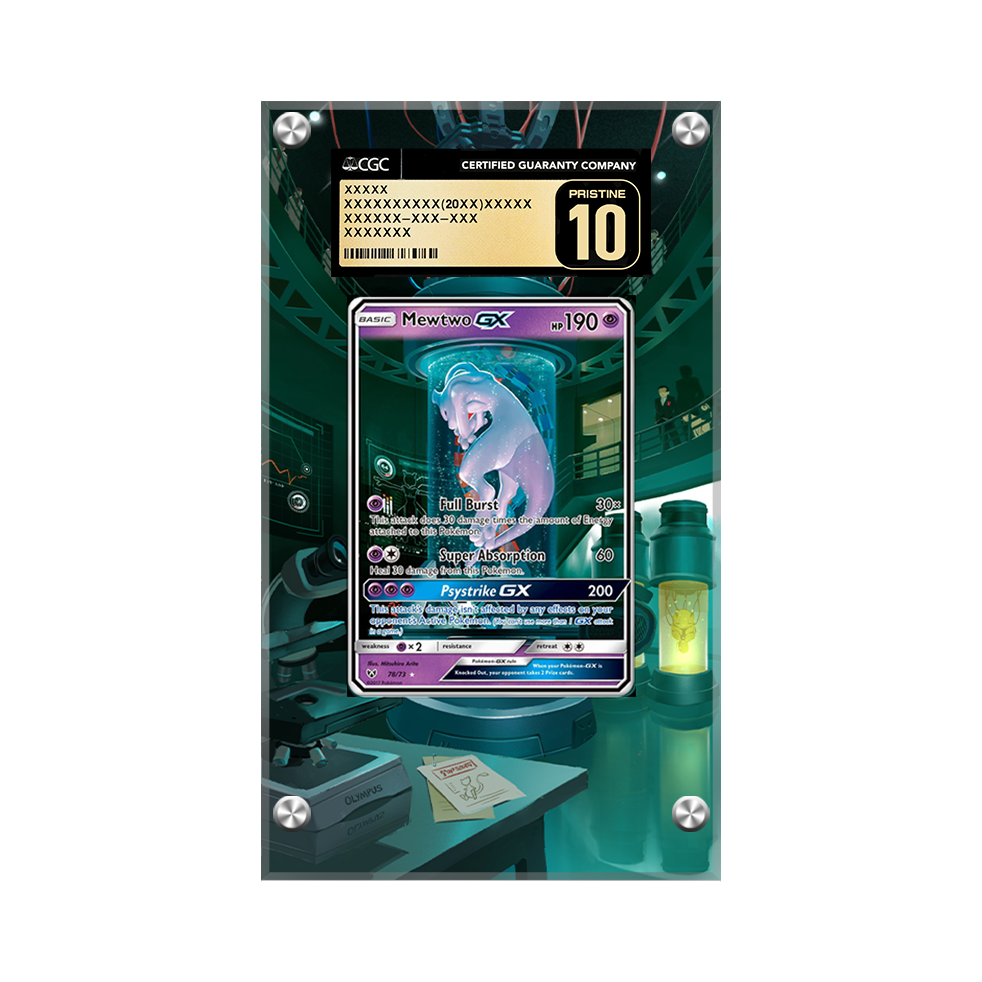 Mewtwo GX 78/73 Pokémon Extended CGC Artwork Protective Card Display Case