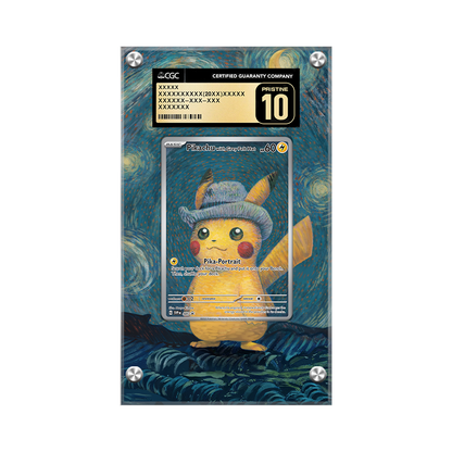 Pikachu With Grey Felt Hat - Pokémon Extended Artwork Protective Display Case Psa/cgc/raw