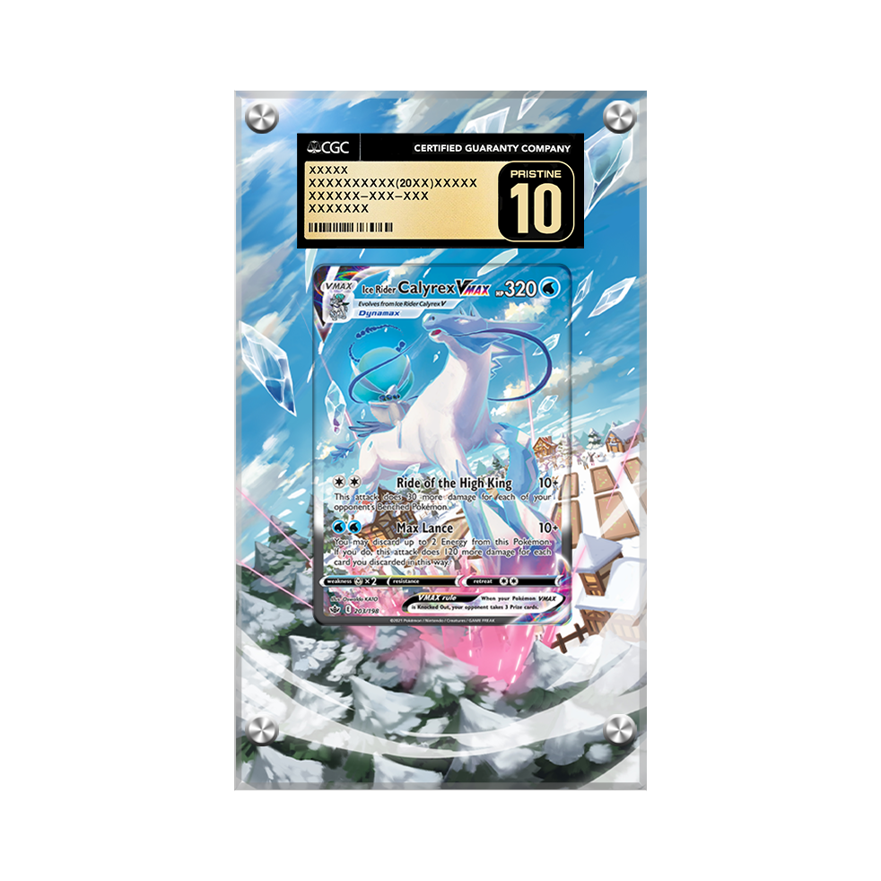 Ice Rider Calyrex VMAX 203/198 Pokémon Extended Artwork Display Case Psa/cgc/raw