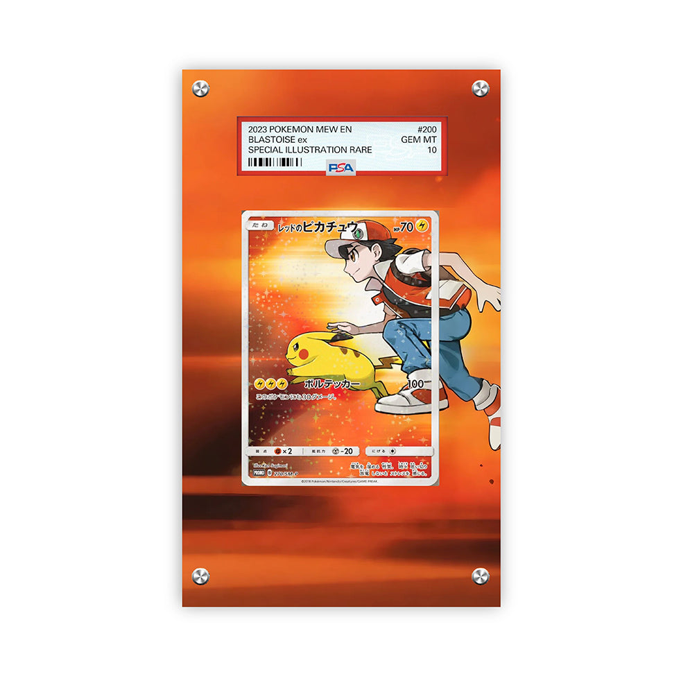 Ash Ketchum & Pikachu 270/SM-P - Pokémon PSA Extended Artwork Protective Card Display Case