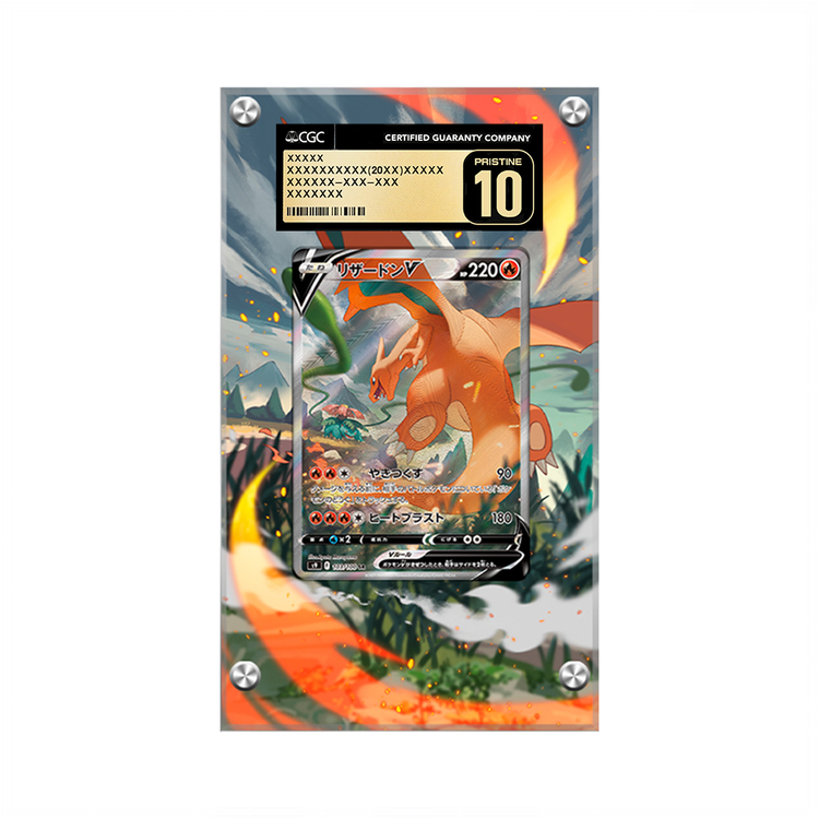 Charizard V 154/172 - Pokémon CGC Extended Artwork Protective Card Display Case