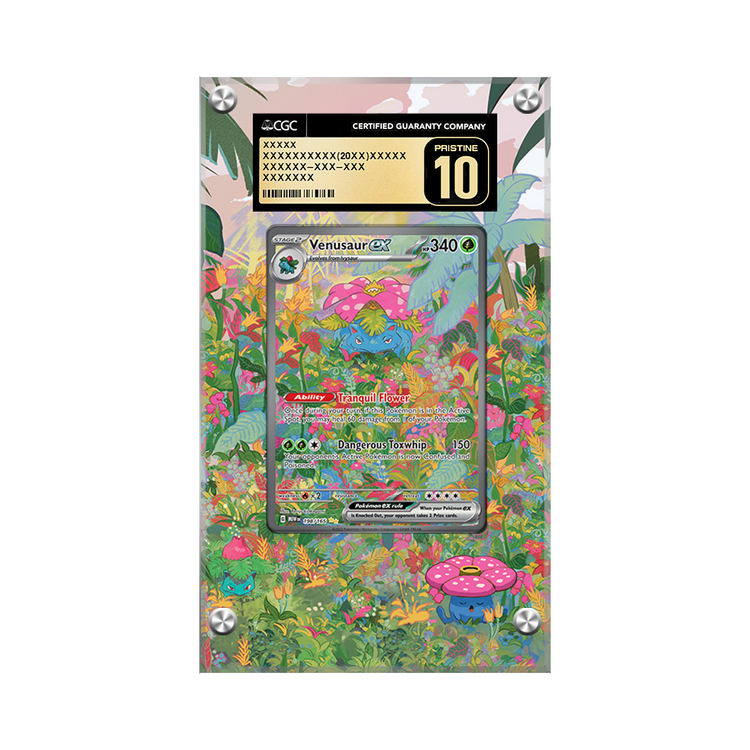 Venusaur ex 198/165 - Pokémon CGC Extended Artwork Protective Card Display Case