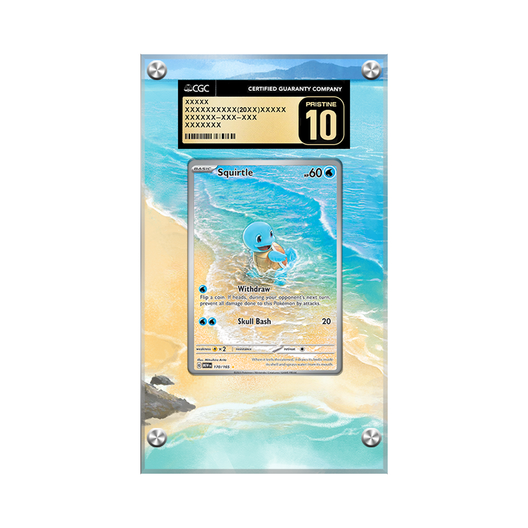 Squirtle 170/165 - Pokémon CGC Extended Artwork Protective Card Display Case