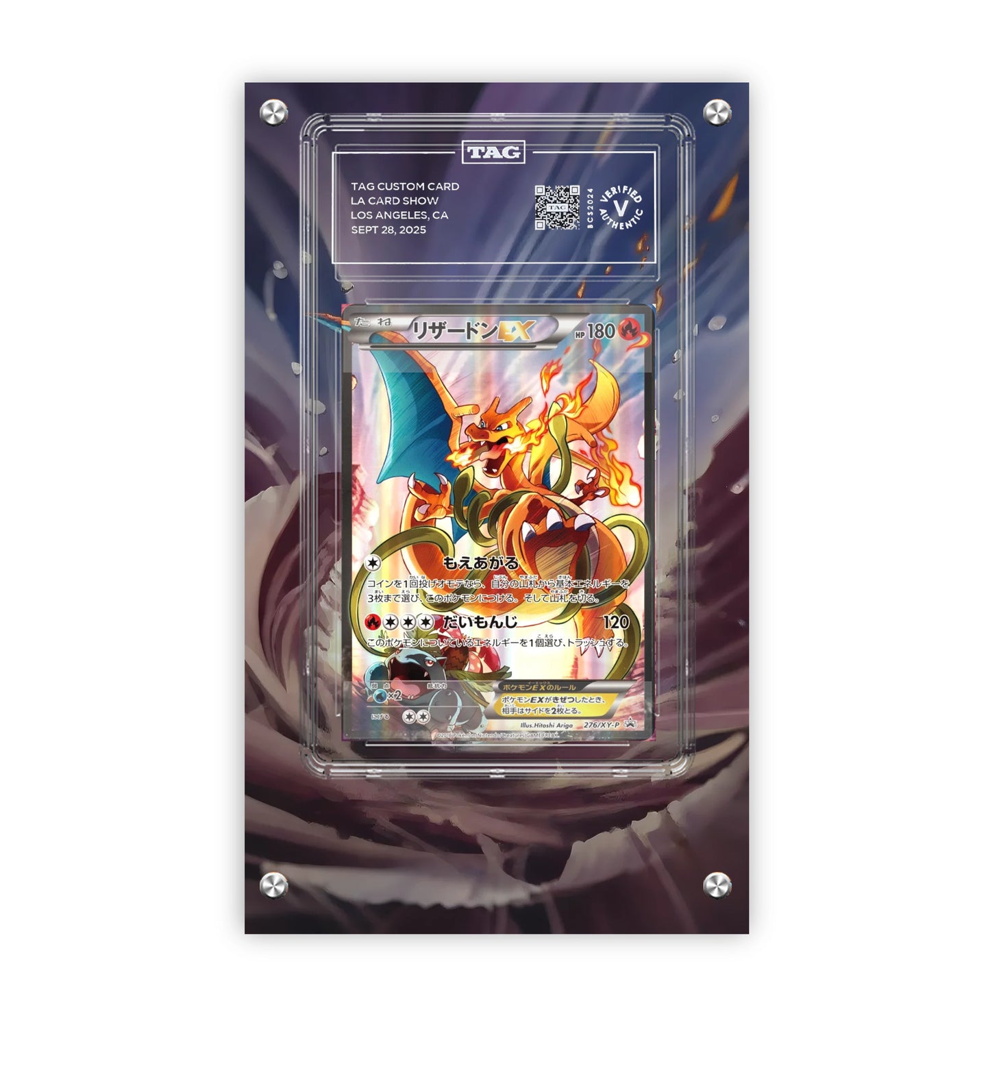 Charizard EX Xy-p 276 - Pokémon Extended Artwork Protective Card Display Case Psa/cgc/tag/raw