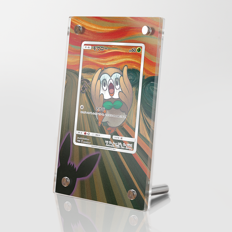 Rowlet 290/SM-P SCREAM Munch - Extended Artwork Display Case | KamiZone Rowlet 290/SM-P SCREAM Munch - Extended Artwork Display Case | KamiZone