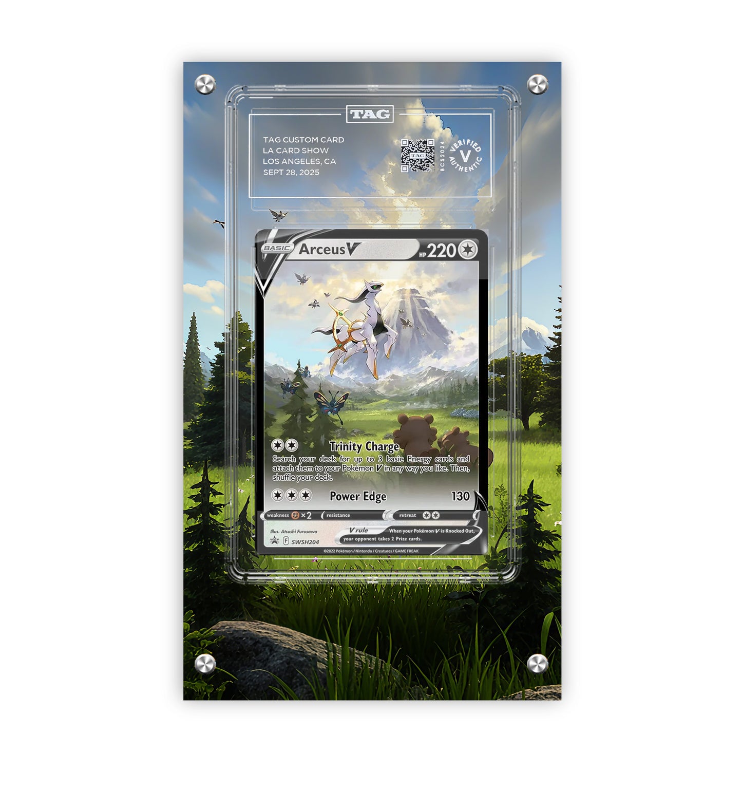 Arceus V Swsh204 - Pokémon Extended Artwork Protective Card Display Case Psa/cgc/tag/raw