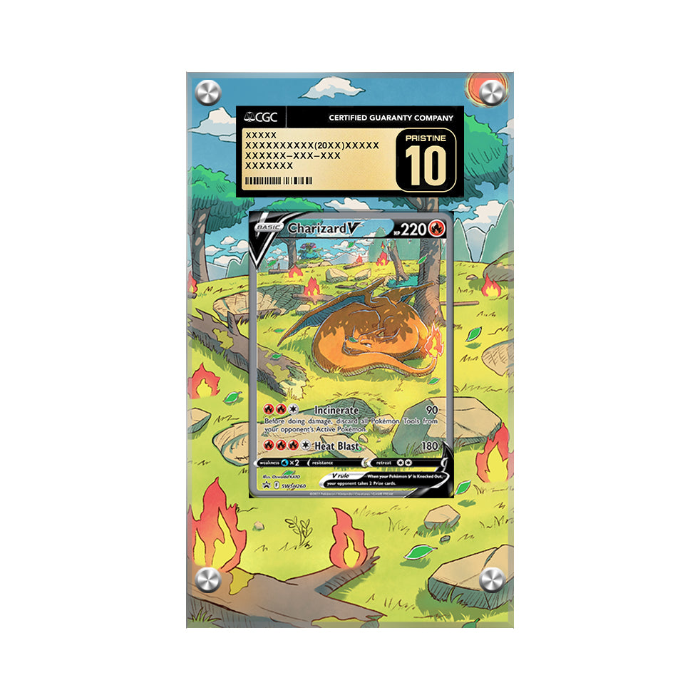 Charizard Swsh 260 - Pokémon Extended Artwork Protective Card Display Case Psa/cgc/raw