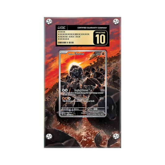 Paldean Tauros 218/193 Pokémon Extended CGC Artwork Protective Card Display Case