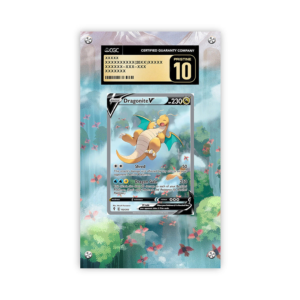 Dragonite V 192/203 - Pokémon Extended Artwork Protective Card Display Case Psa/cgc/tag/raw