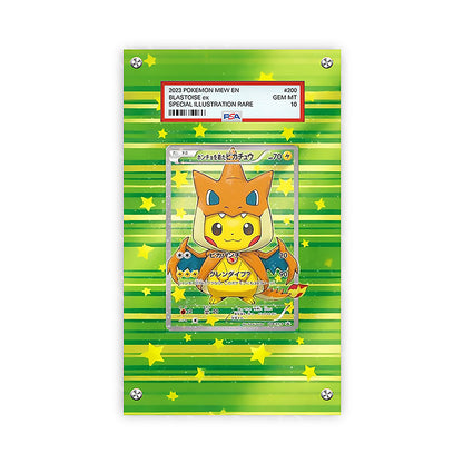 Poncho Pikachu x Charizard - Pokémon PSA Extended Artwork Protective Card Display Case