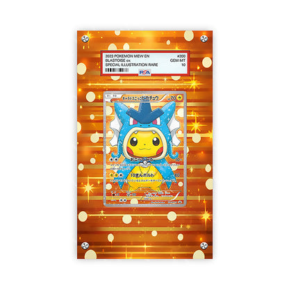 Poncho Pikachu X Gyarados - Pokémon Extended Artwork Protective Card Display Case Psa/raw