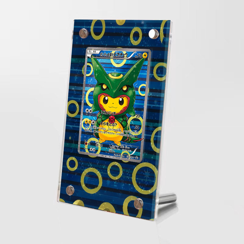 Poncho Pikachu x Rayquaza - Pokémon Extended Artwork Protective Card Display Case