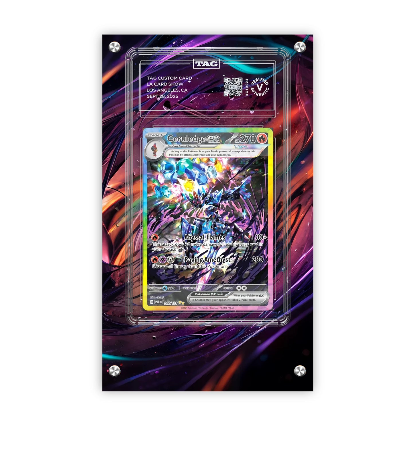 Ceruledge ex 147/131 - Pokémon Extended TAG Artwork Protective Card Display Case