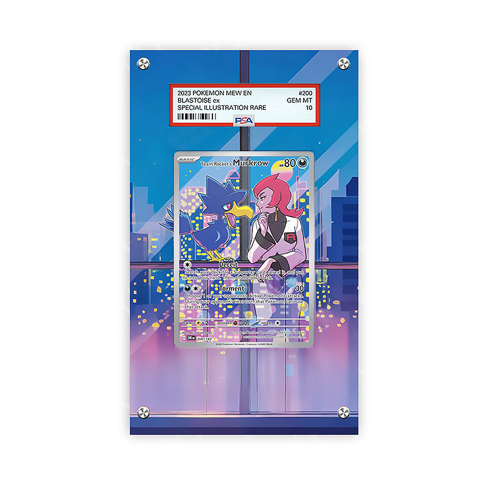Team Rocket's Murkrow 205/193 - Pokémon PSA Extended Artwork Protective Card Display Case