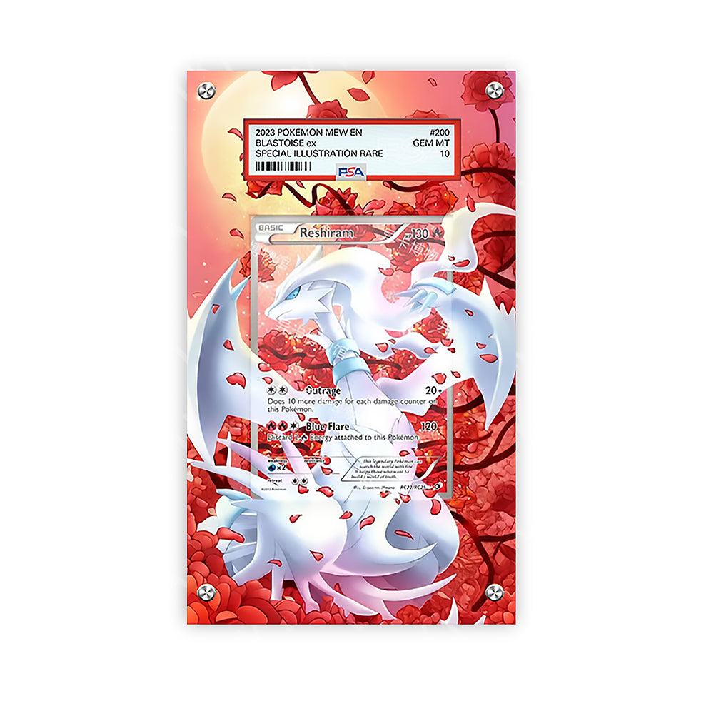 Reshiram Rc22/rc25 - Pokémon Extended Artwork Protective Card Display Case Psa/raw
