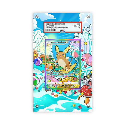 Alolan Raichu 203/239 - Pokémon PSA Extended Artwork Protective Card Display Case