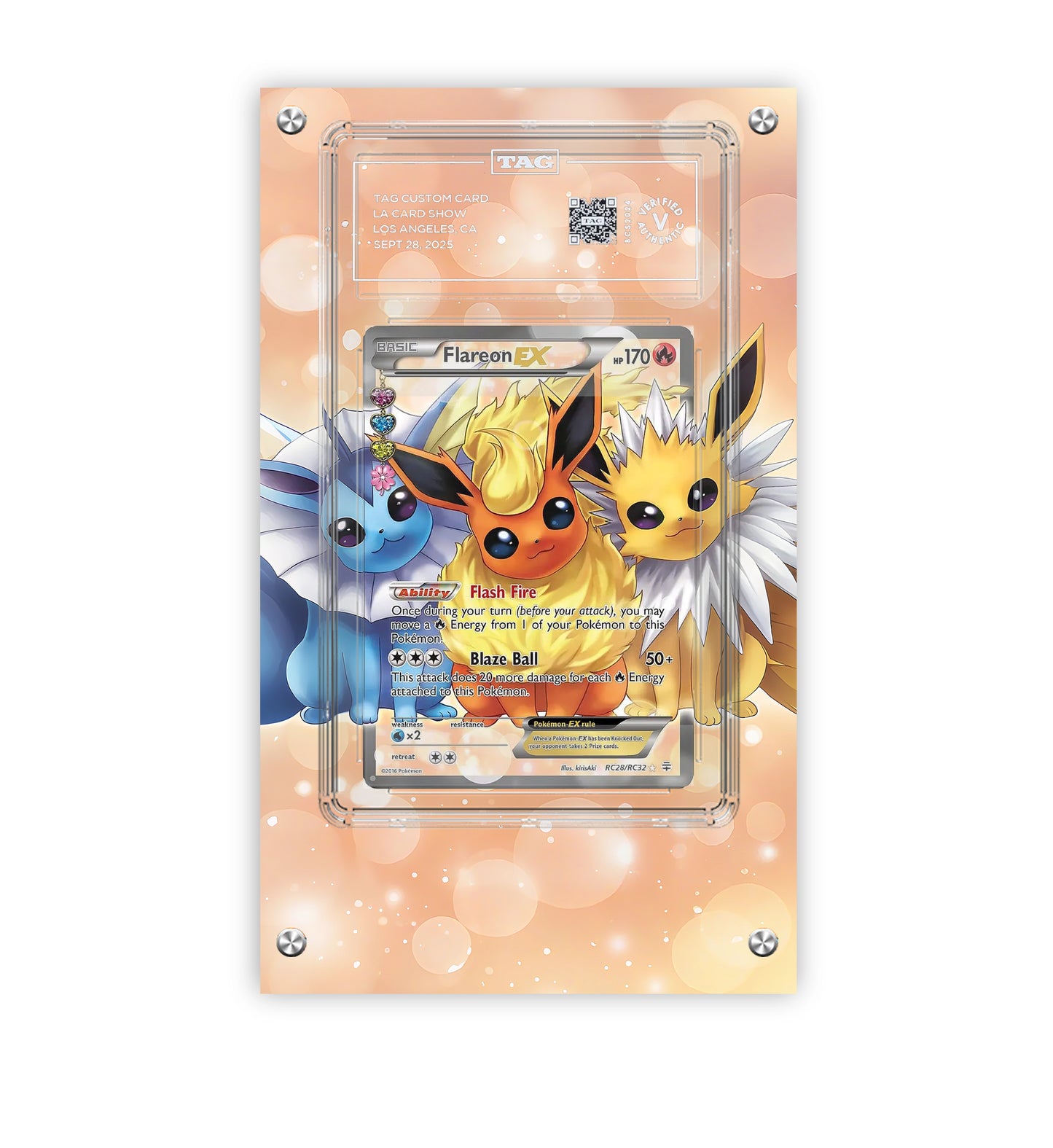 Flareon EX Rc28/rc32 - Pokémon Extended Artwork Protective Card Display Case Psa/cgc/tag/raw