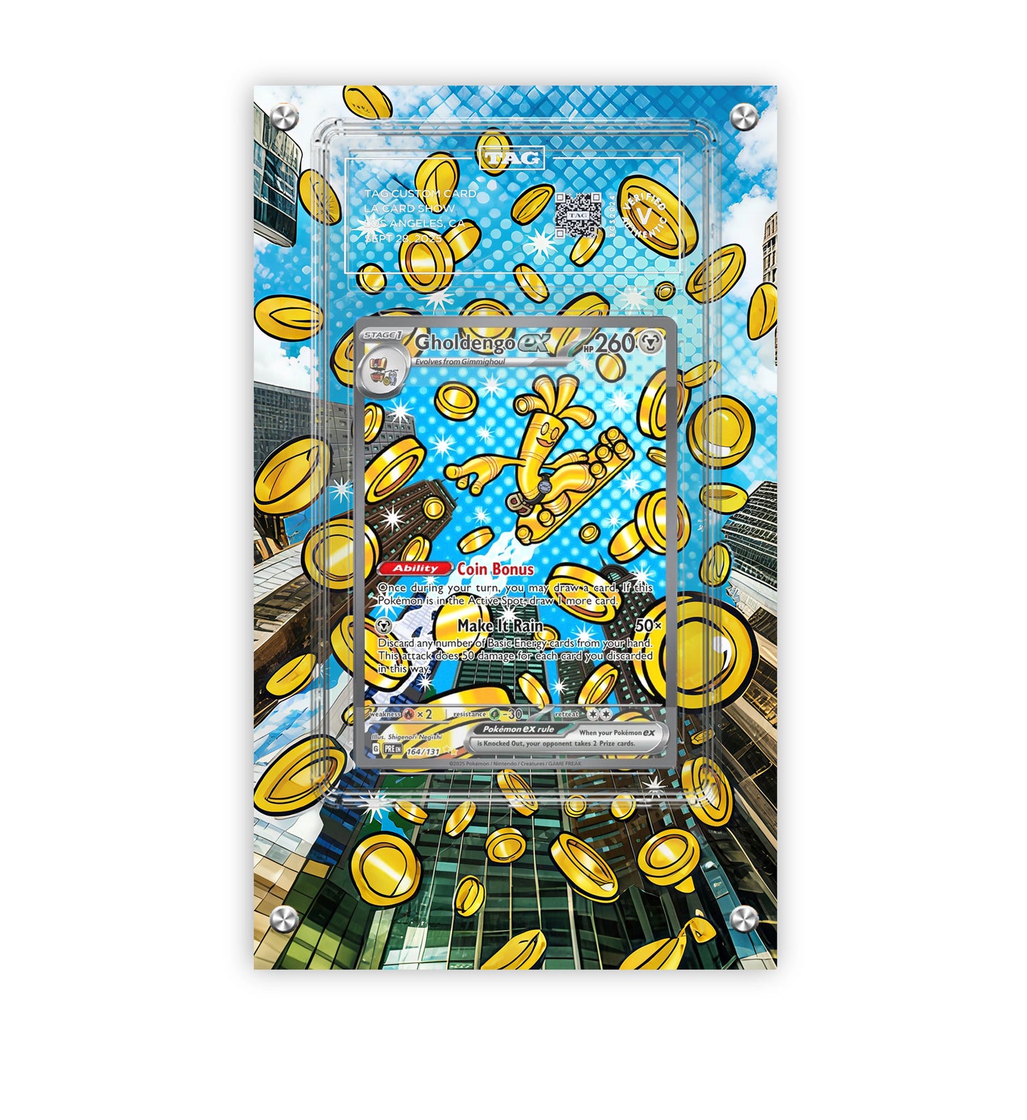 Gholdengo EX 164/131 - Pokémon Extended Artwork Protective Card Display Case Psa/cgc/tag/raw
