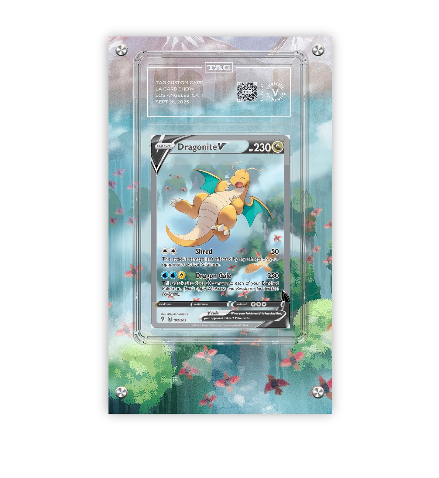 Dragonite V 192/203 - Pokémon Extended Artwork Protective Card Display Case Psa/cgc/tag/raw