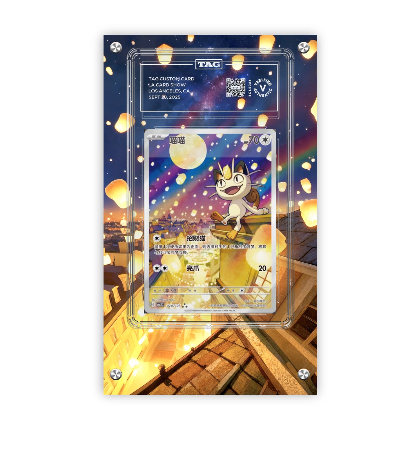 Meowth Cbb3c-02 - Pokémon Extended Artwork Protective Card Display Case Psa/cgc/tag/raw