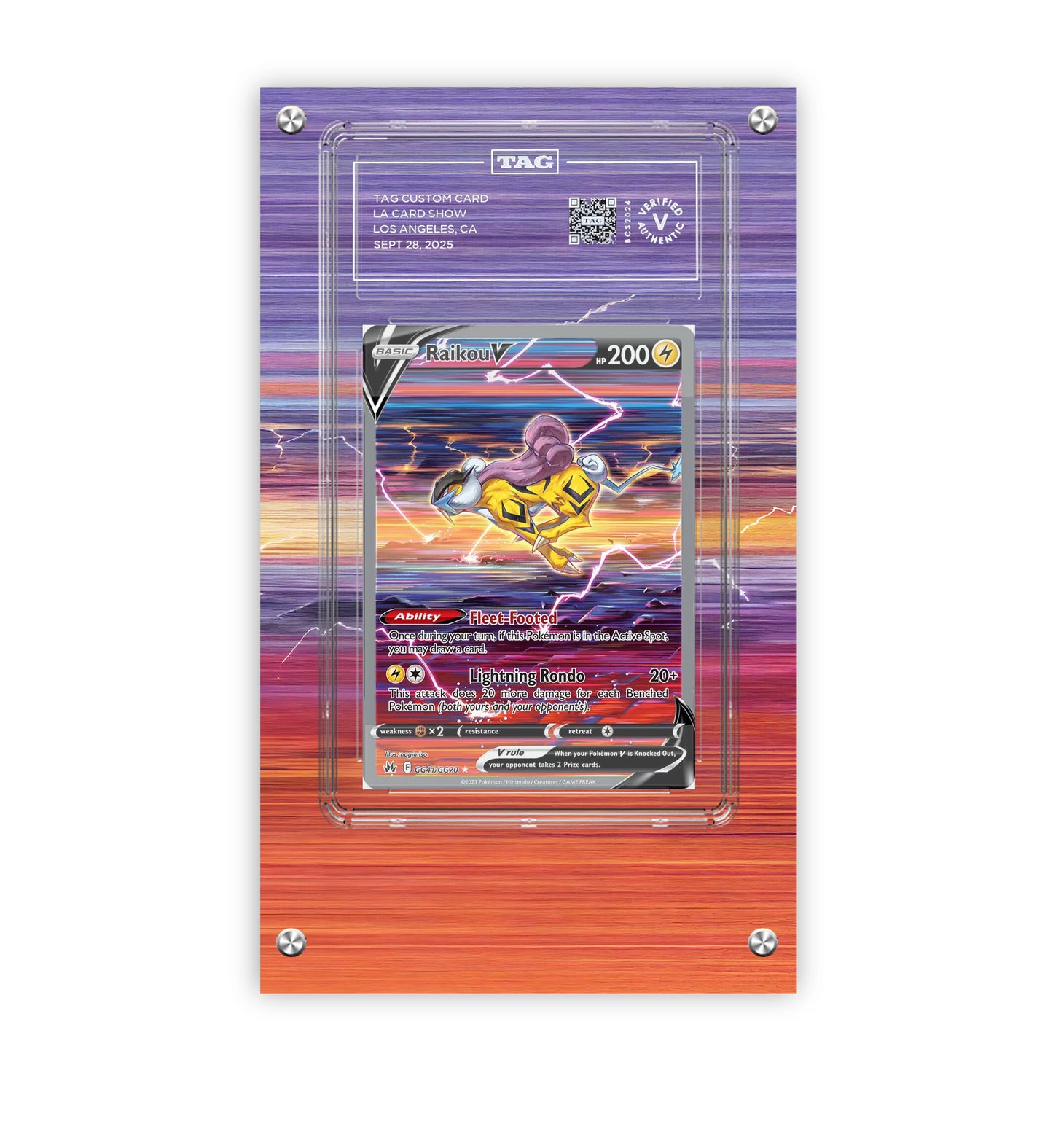 Raikou V GG41/GG70 - Pokémon Extended TAG Artwork Protective Card Display Case