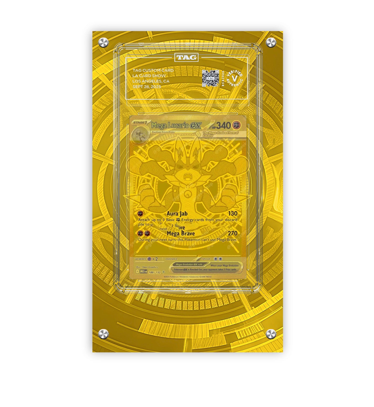 Mega Lucario ex 188/132 - Pokémon Extended TAG Artwork Protective Card Display Case