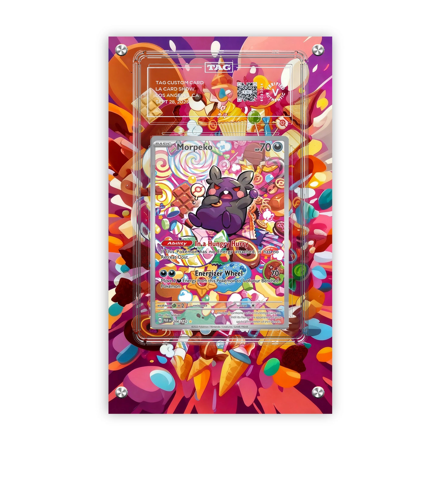 Morpeko 206/182 - Pokémon Extended Artwork Protective Card Display Case Psa/cgc/tag/raw