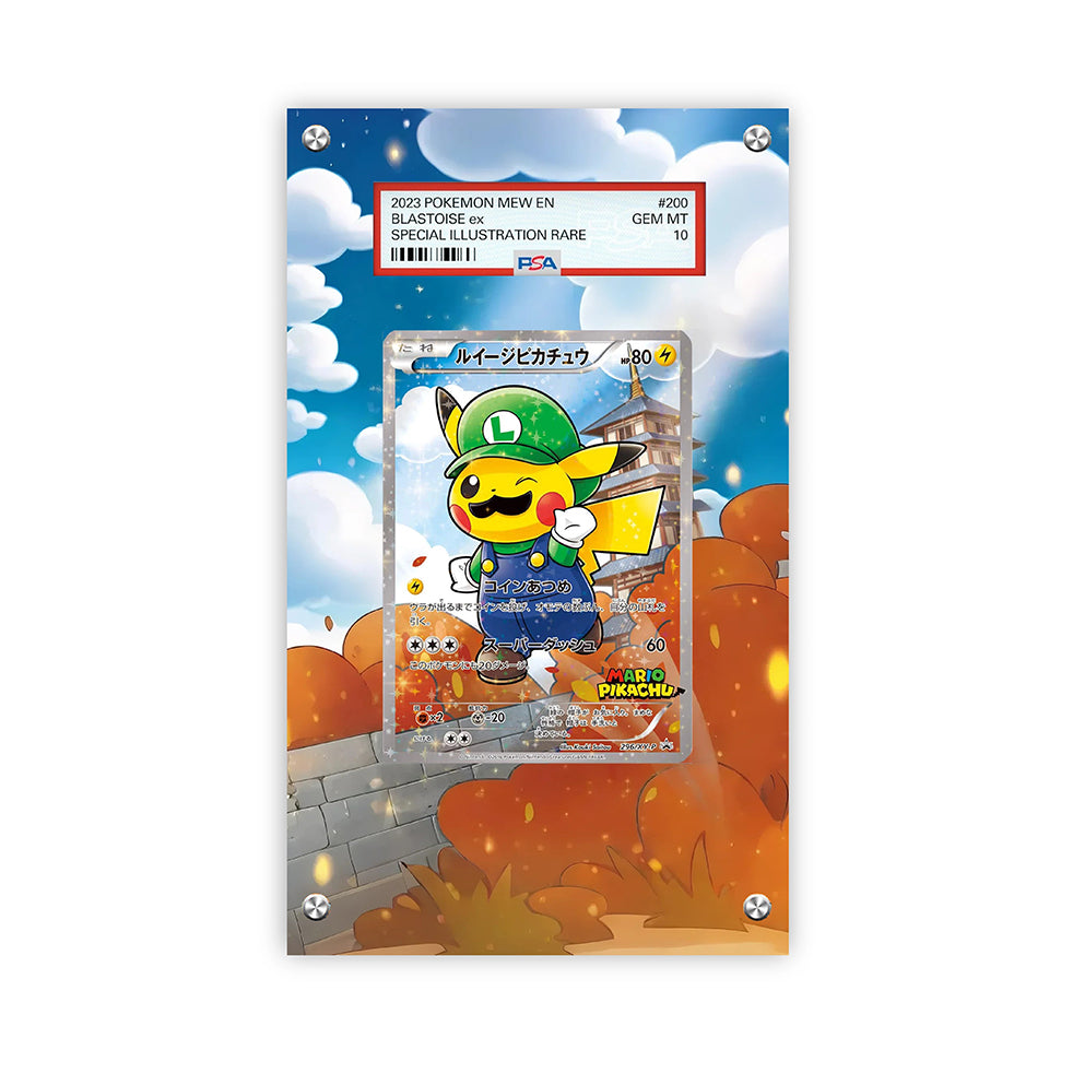 Luigi Pikachu 295/XY-P - Pokémon PSA Extended Artwork Protective Card Display Case