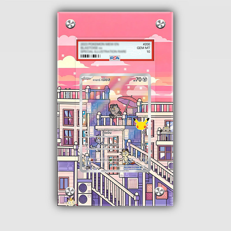 Galarian Meowth 141/128 30th Anniversary - Pokémon Extended Artwork Protective Card Display Case Psa/cgc/tag/raw