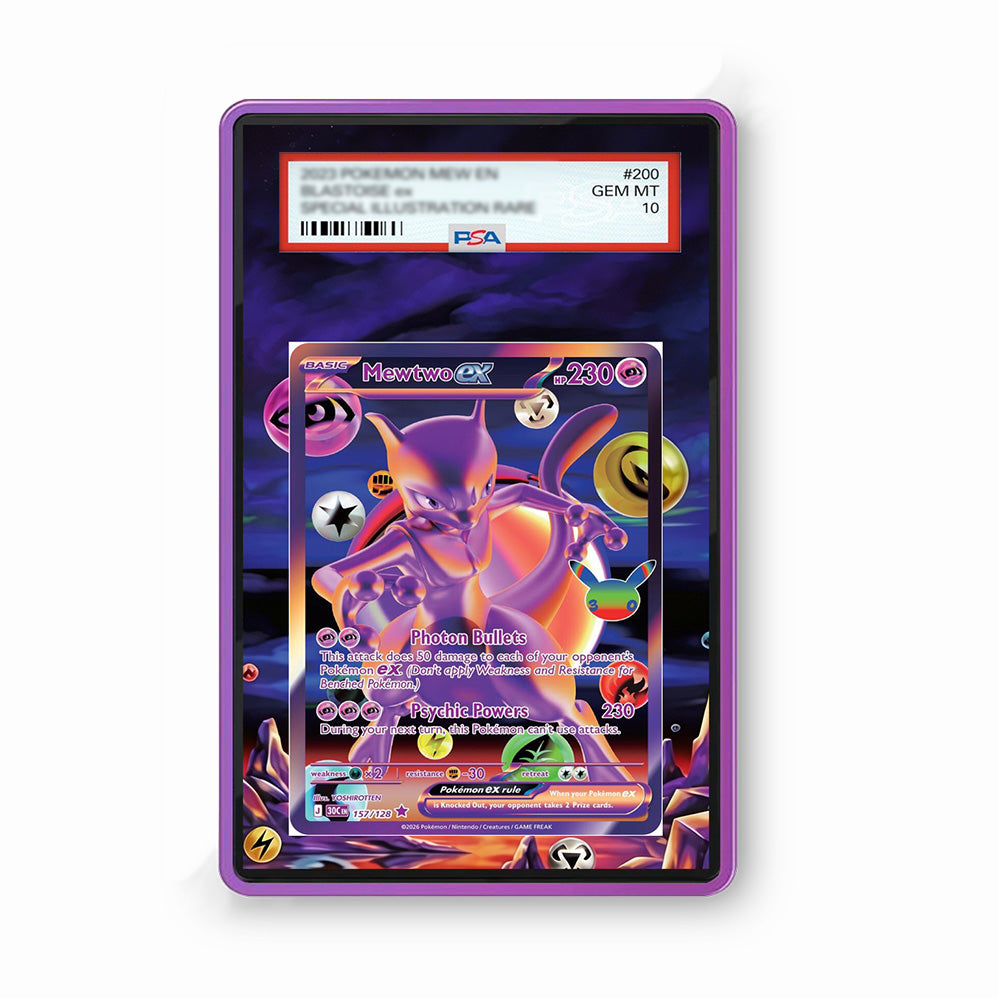 Mewtwo 157/128 30th Anniversary - Gradeguardian Extended Artwork For Psa / Cgc / Bgs / Tag