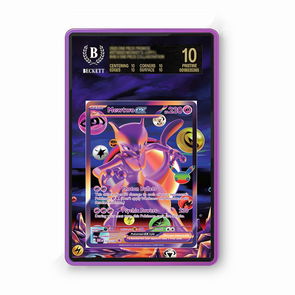 Mewtwo 157/128 30th Anniversary - Gradeguardian Extended Artwork For Psa / Cgc / Bgs / Tag