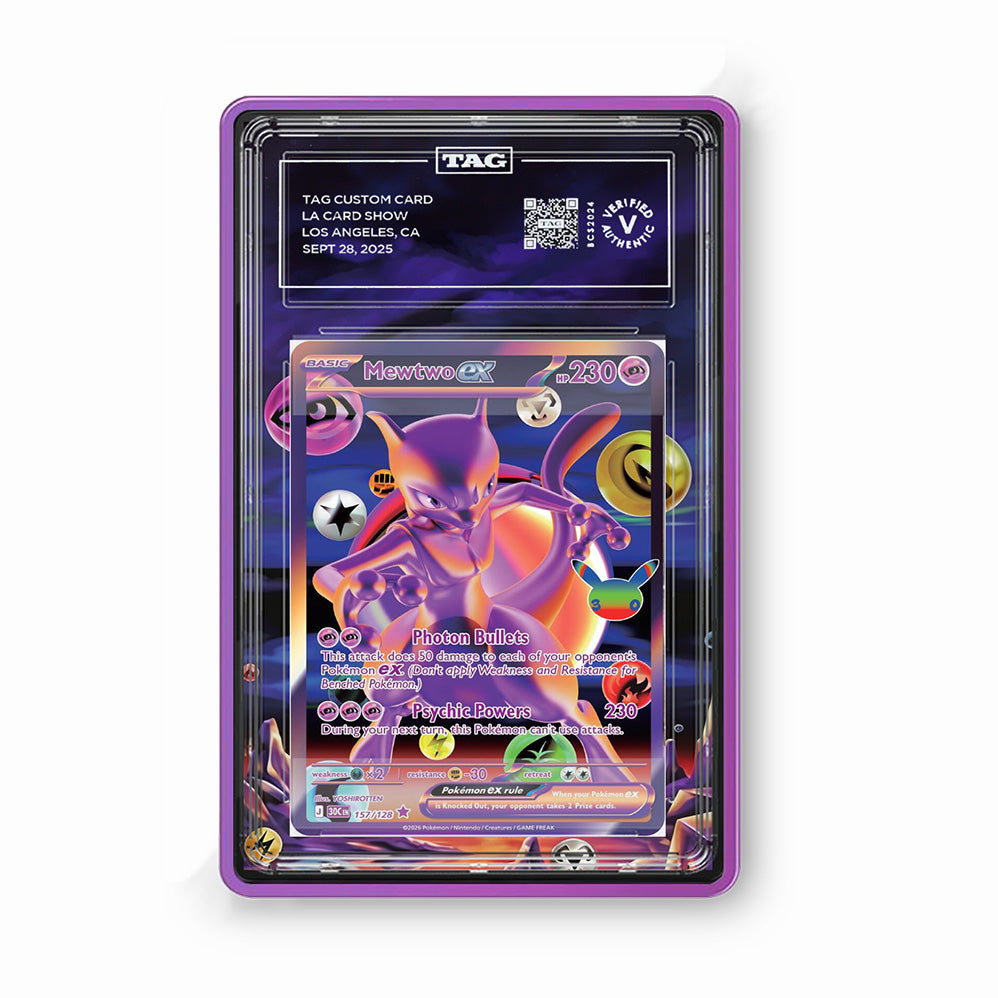 Mewtwo 157/128 30th Anniversary - Gradeguardian Extended Artwork For Psa / Cgc / Bgs / Tag