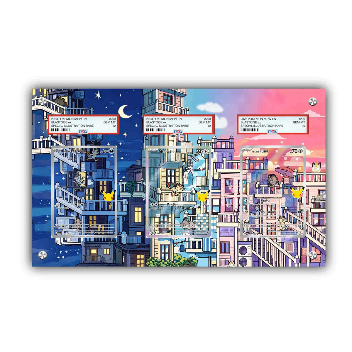 Meowth, Galarian Meowth & Alolan Meowth - Pokémon Extended Artwork Protective Card Display Case