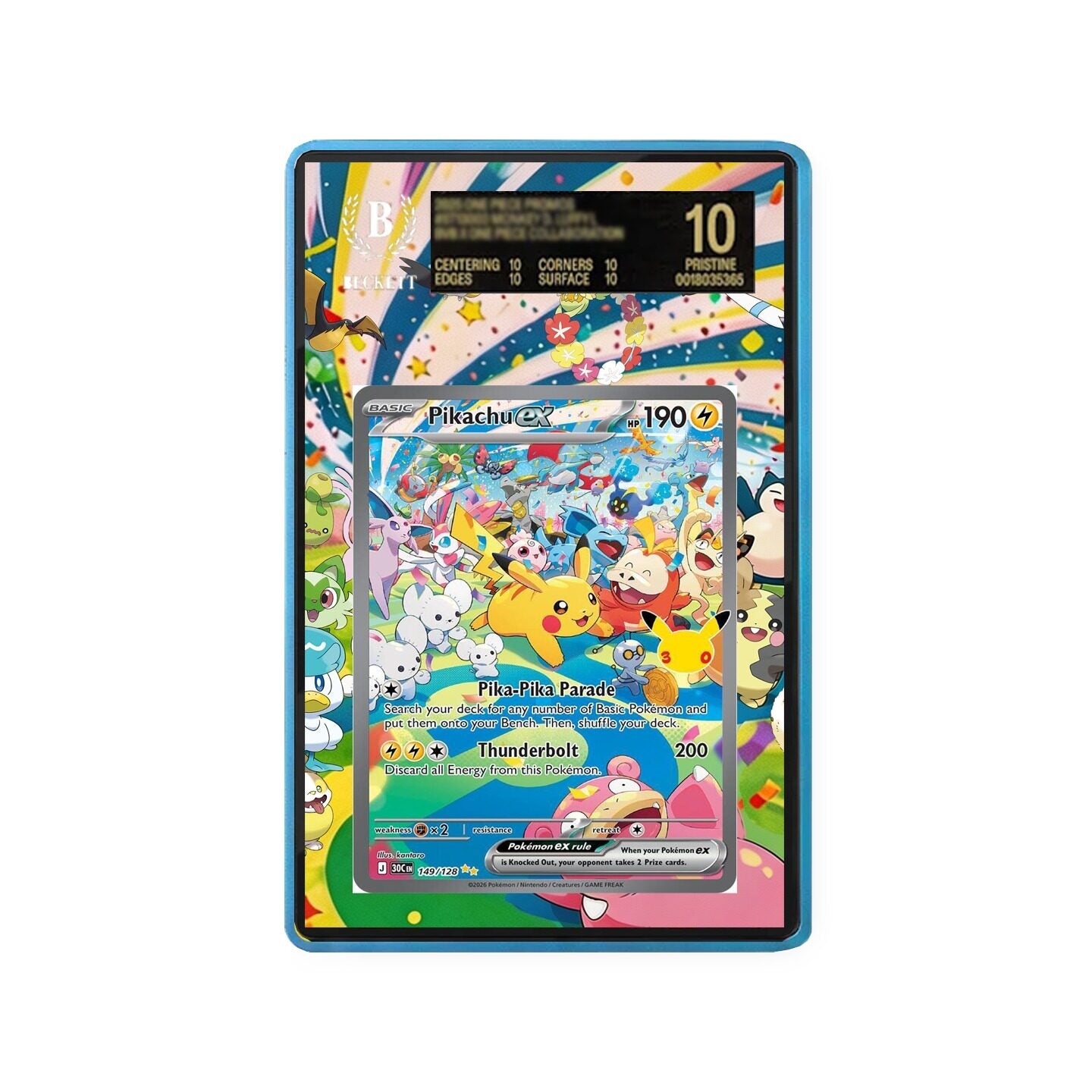 Pikachu ex - 149/128 - Gradeguardian Extended Artwork For Psa / Cgc / Bgs / Tag