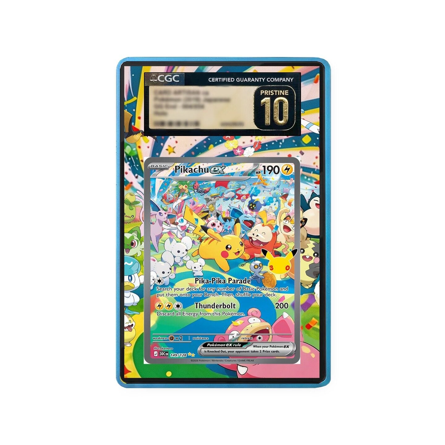 Pikachu ex - 149/128 - Gradeguardian Extended Artwork For Psa / Cgc / Bgs / Tag