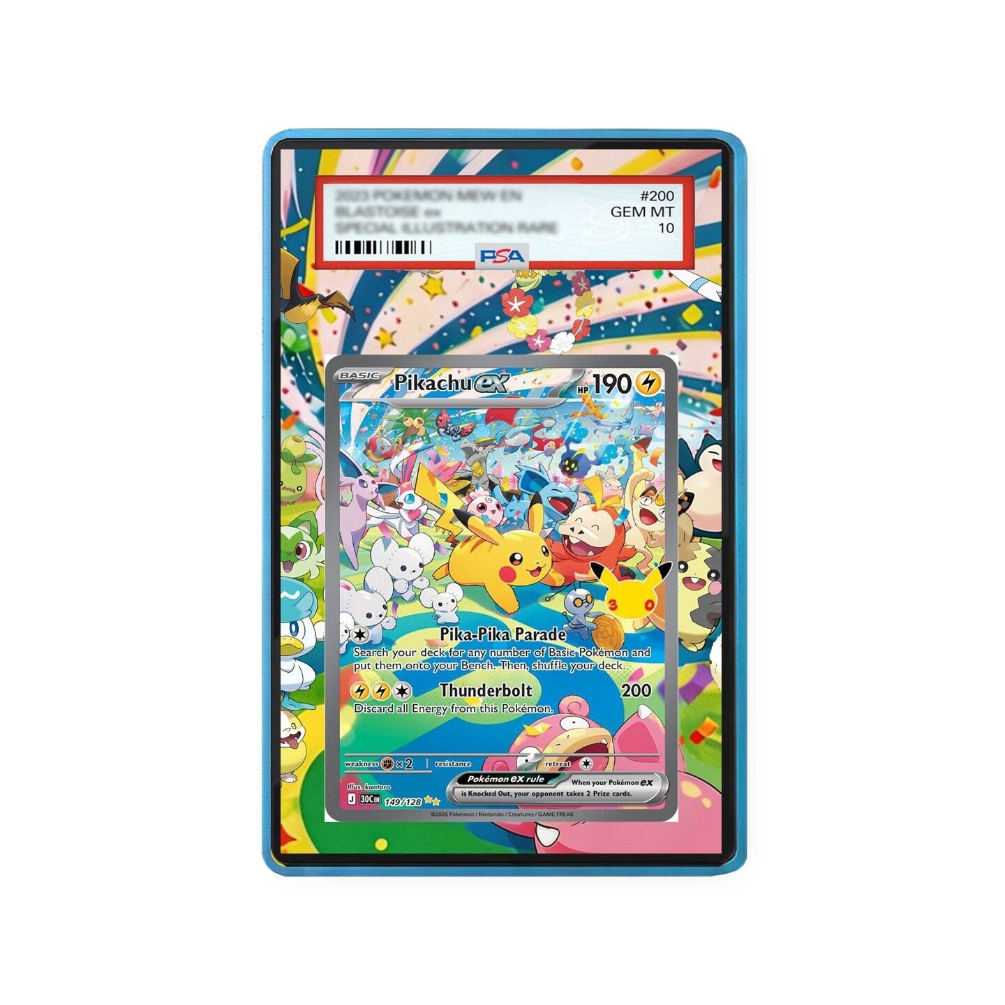 Pikachu ex - 149/128 - Gradeguardian Extended Artwork For Psa / Cgc / Bgs / Tag