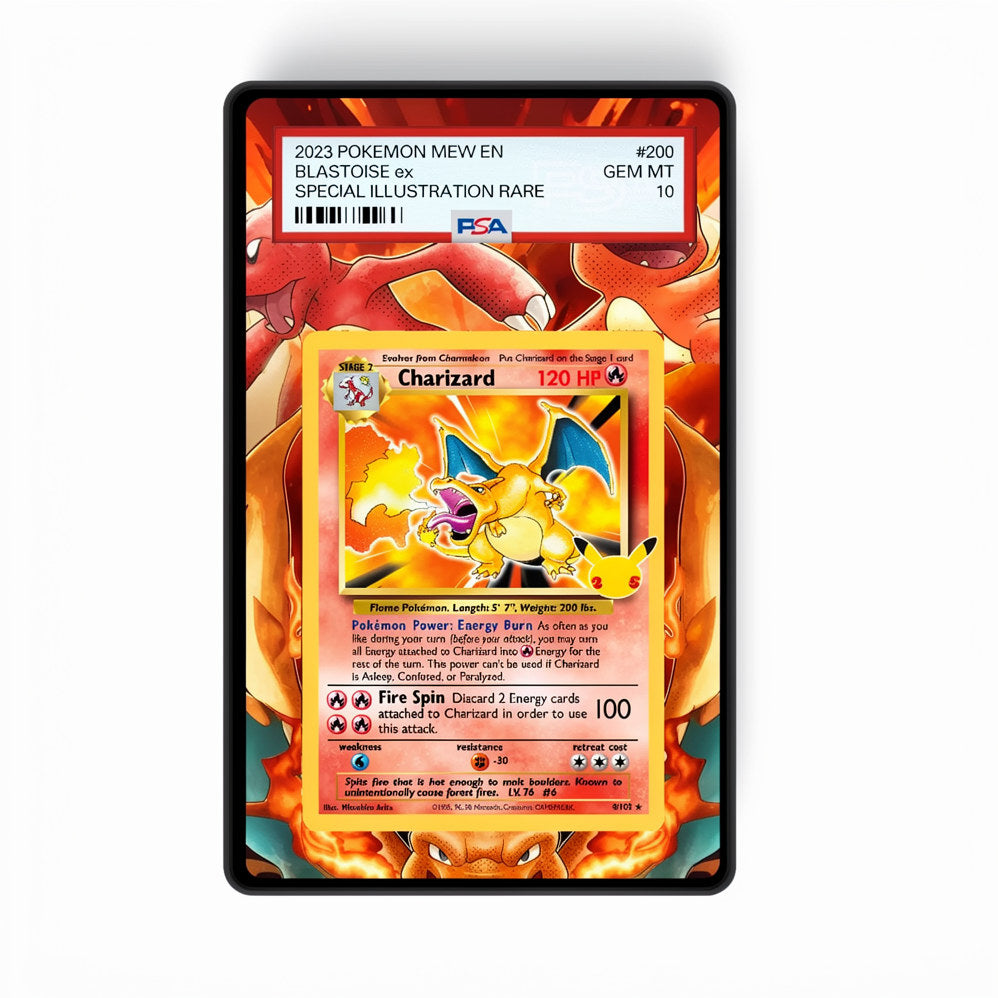 Charizard Celebrations - Gradeguardian Extended Artwork For Psa / Cgc / Bgs / Tag
