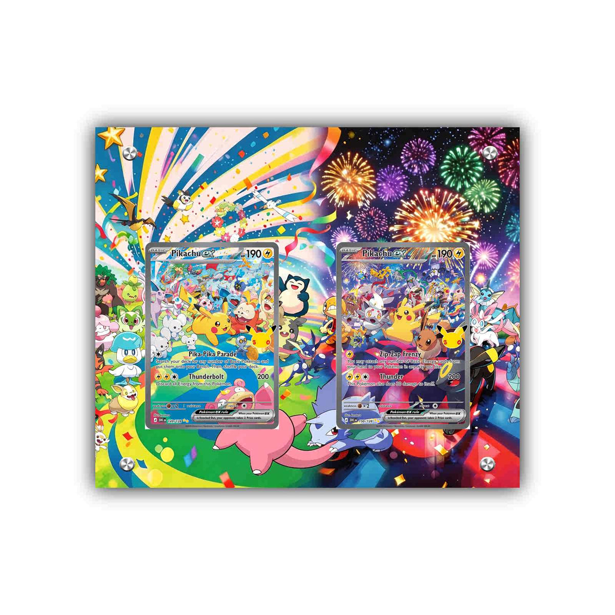Pikachu ex 30th Celebration DUAL display - Pokémon Extended Artwork Protective Card Display Case
