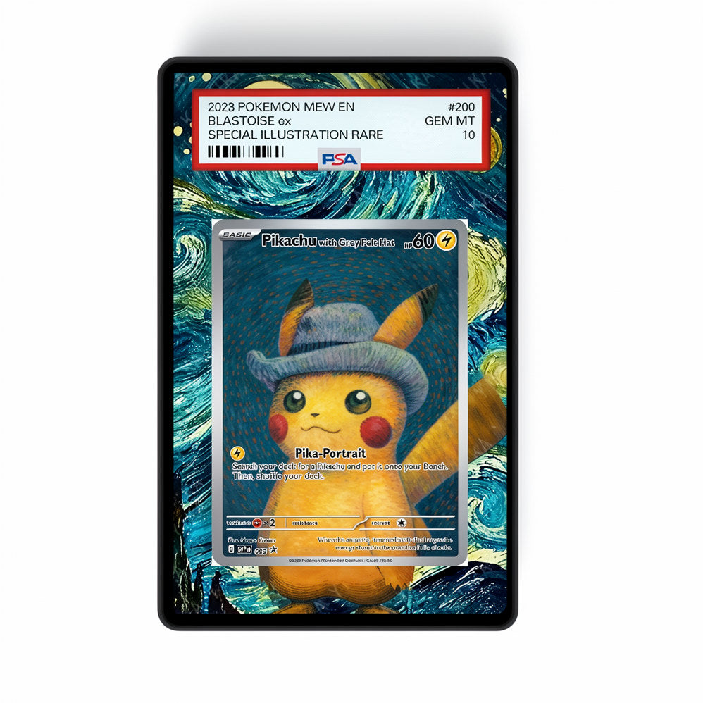 Pikachu with Grey Felt Hat - SVP085 - GradeGuardian Extended artwork for PSA / CGC / BGS / TAG