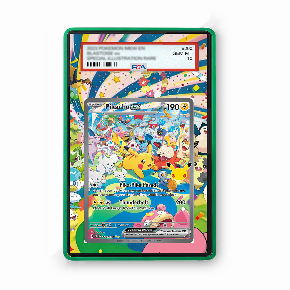 Pikachu 149/128 30th Anniversary - Gradeguardian Extended Artwork For Psa / Cgc / Bgs / Tag