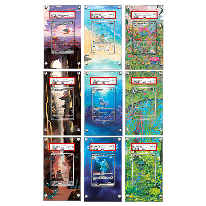 9 X 151 Starters Bundle - Pokémon Extended Artwork Protective Display Case Psa/cgc/raw