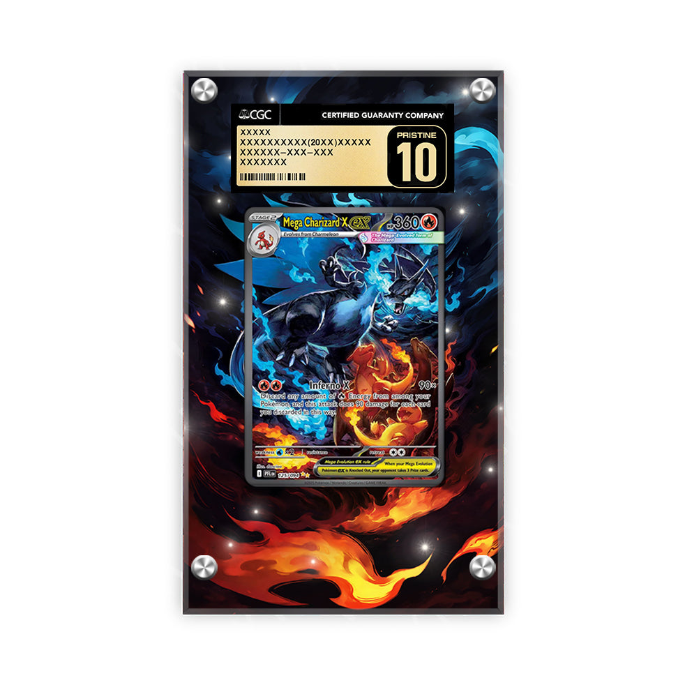 Mega Charizard X 110/080 - Pokémon Extended Artwork Protective Card Display Case Psa/cgc/tag/raw