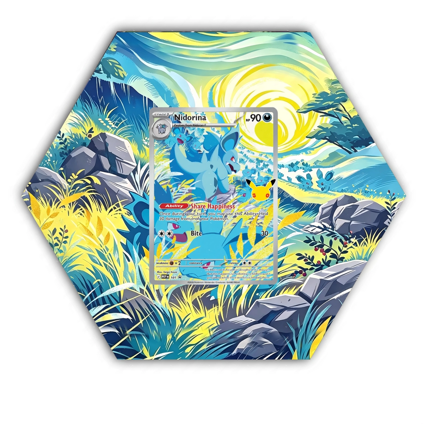 Nidoran 30TH 101 - Pokémon OctaX Extended Artwork Protective Card Wall Display Case