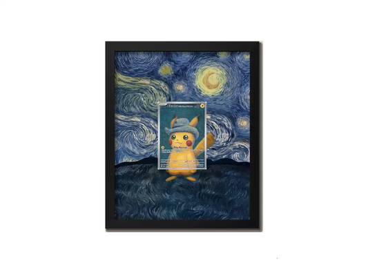 Pikachu With Grey Felt Hat - Extended artwork Metal Frame