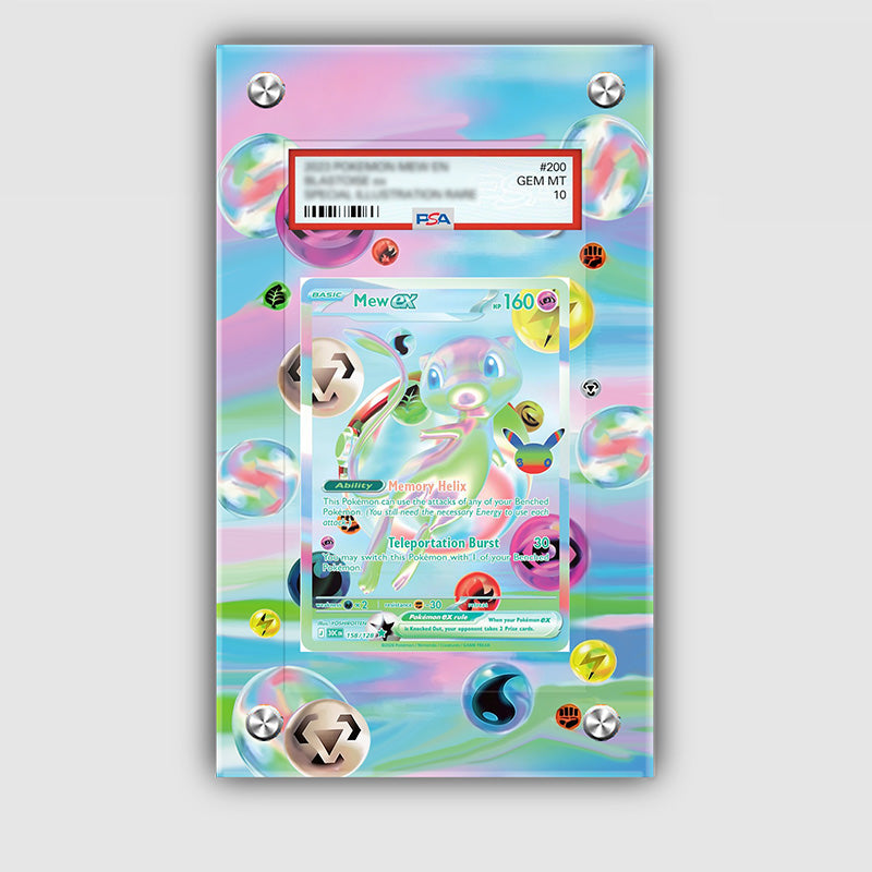 Mew EX 158/128 30th Anniversary - Pokémon Extended Artwork Protective Card Display Case Psa/cgc/tag/raw